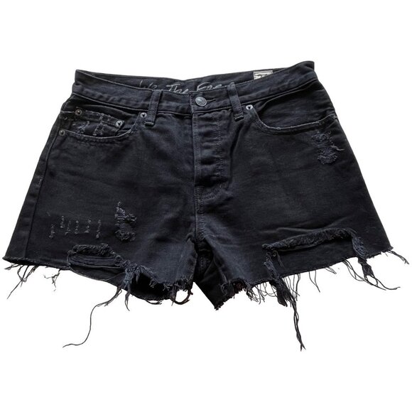 We The Free‎ Sofia Distressed Denim Cut Off Shorts Black Size 26 - Picture 3 of 11